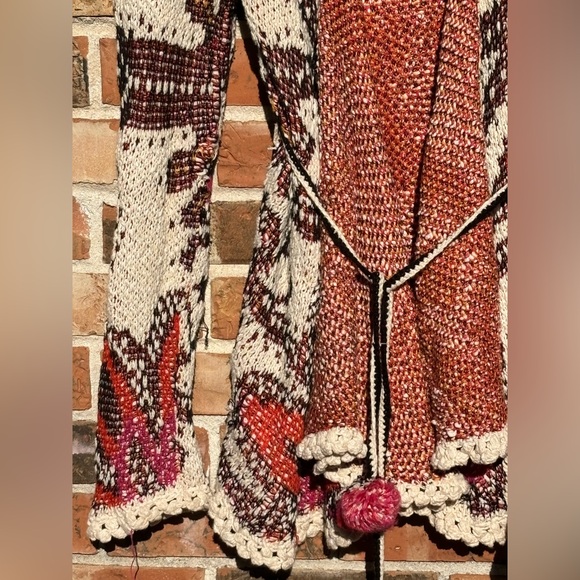 Moth for Anthropologie Sweater With Crochet Edging and Pom Pom Tie Belt. 
Size M - Picture 10 of 12